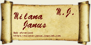 Milana Janus vizit kartica